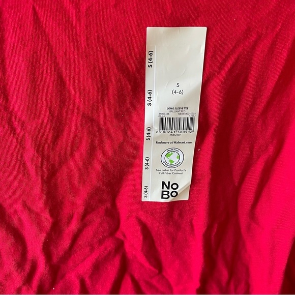 No Boundaries Red Long Sleeve Scoop Neck Tee - Women's Small NWT - Picture 2 of 7